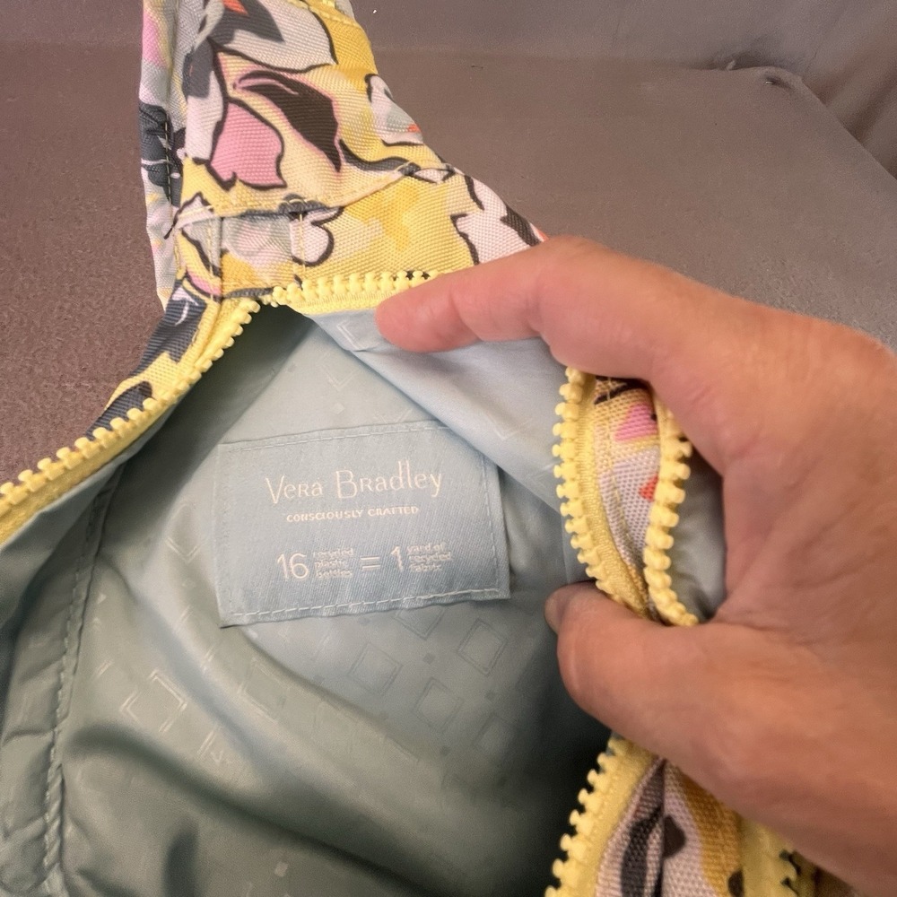 Vera Bradley Reactive Sling Backpack In Sunny Garden Print Yellow Multi VGUC - Picture 7 of 16